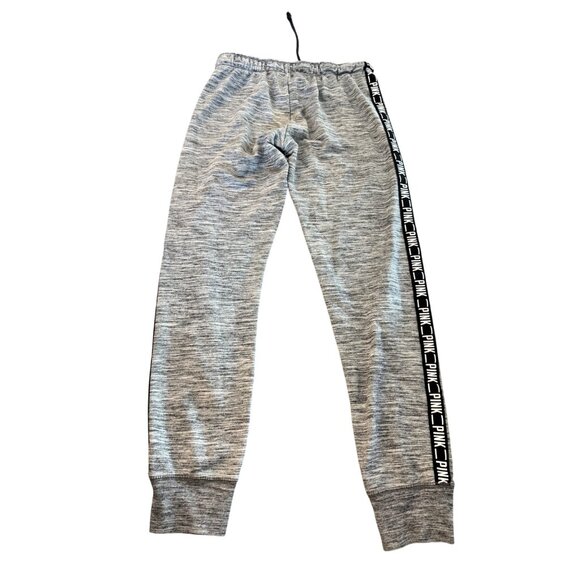 Victorias Secret Pink Womens Jogger Sweatpants Size S Gray Heather Logo Tape Tri - Picture 2 of 5